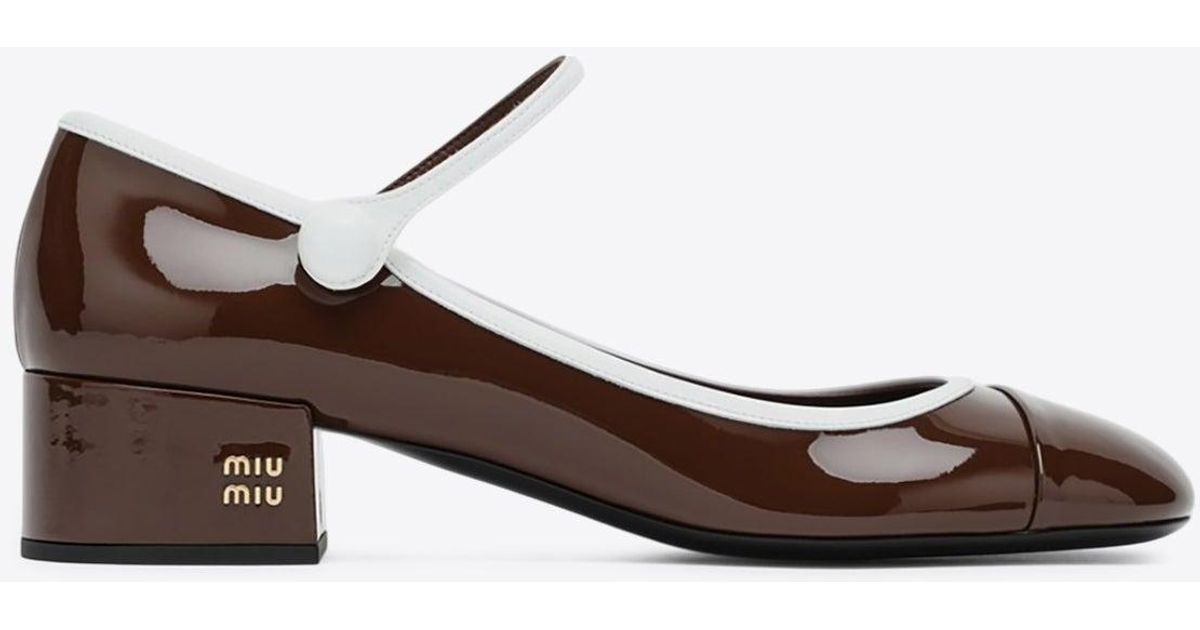 miu miu mary jane patent leather pumps
