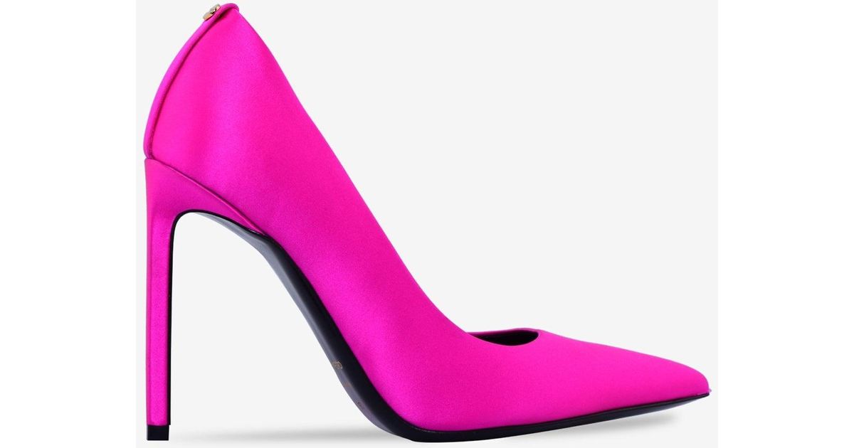 Tom Ford 105 Classic Pointed Satin Pumps in Pink | Lyst