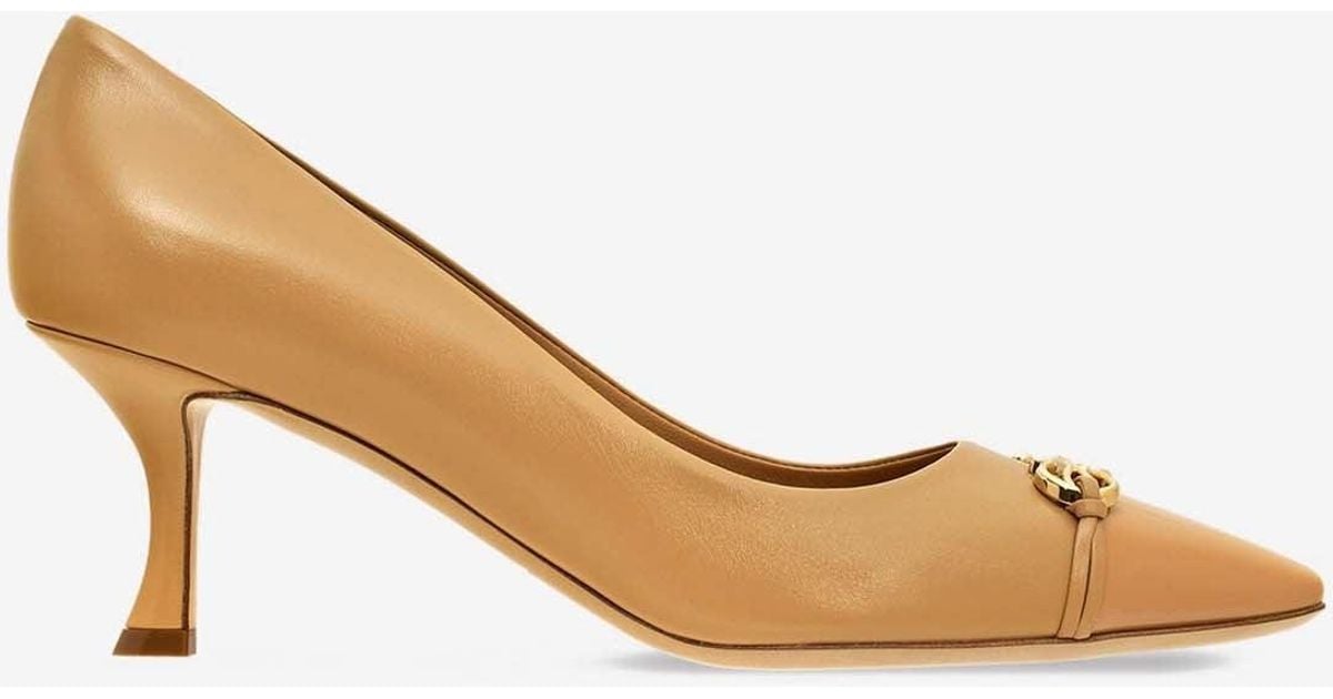 Ferragamo Bria 60 Gancini Pumps in White | Lyst