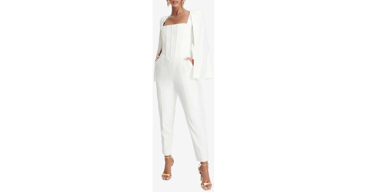 Lavish alice sales white cape jumpsuit