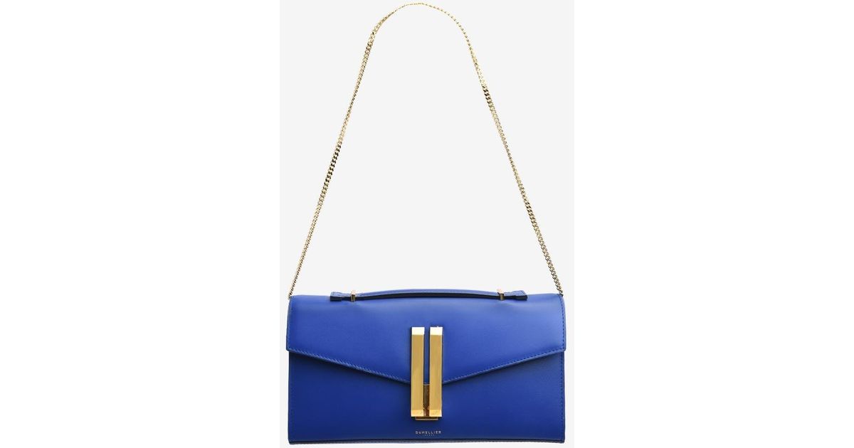 DeMellier London Vancouver Leather Shoulder Bag in Blue | Lyst