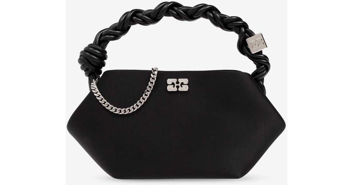 BLACK SATIN MINI GANNI BOU BAG