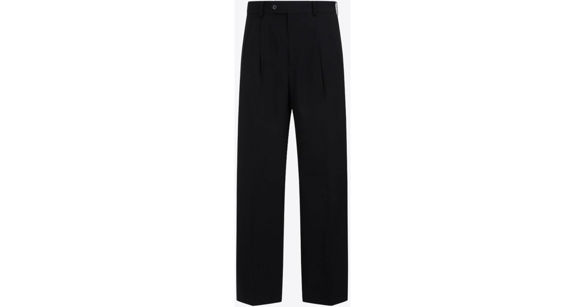 AURALEE Wool Max Gabardine Straight-leg Pants in Black for Men