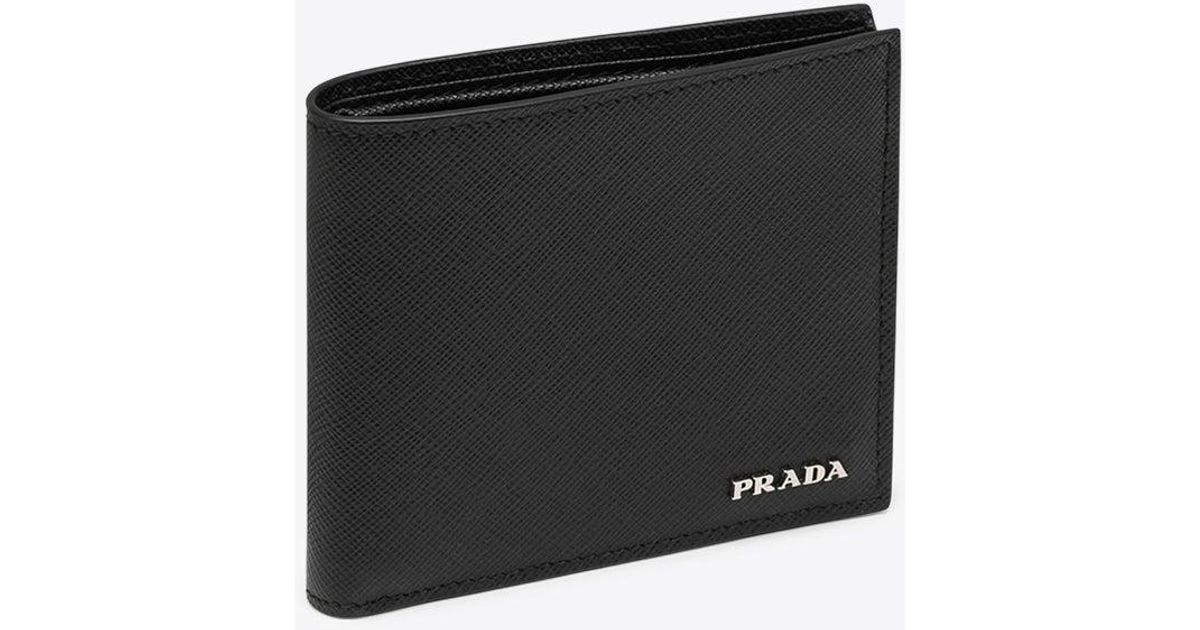 Prada Logo Lettering Saffiano Leather Wallet in White for Men | Lyst Prada White Logo Lettering Saffiano Leather Wallet for men