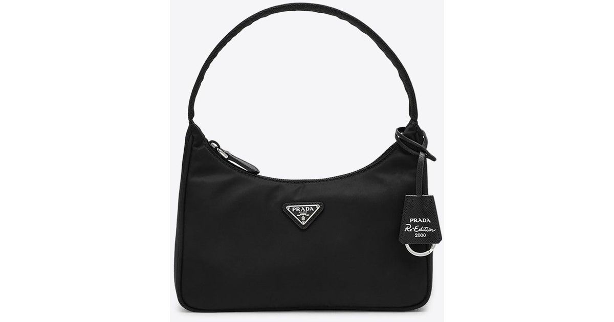 Prada Mini Re-Edition 2000 Re-Nylon Shoulder Bag in Black | Lyst