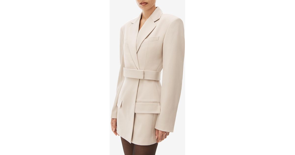 Alexander Wang Tailored Belted Blazer Dress With Logo Embroidery
