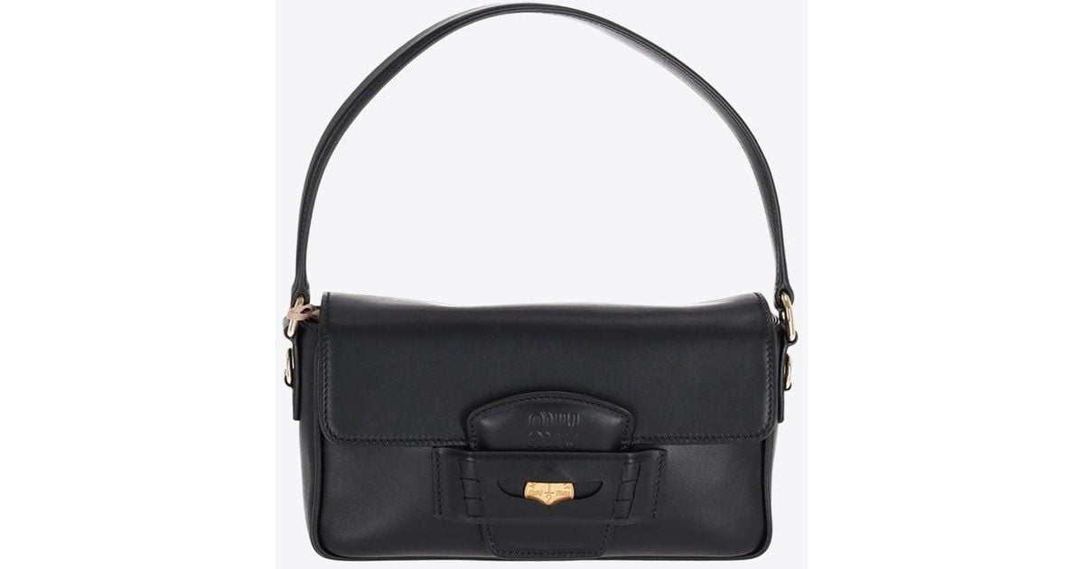 ショルダーバッグ・ポシェット MIUMIU PENNY SHOULDER BAG IN SMOOTH LEATHER Miu Miu Penny Shoulder Bag | Black | FARFETCH PL