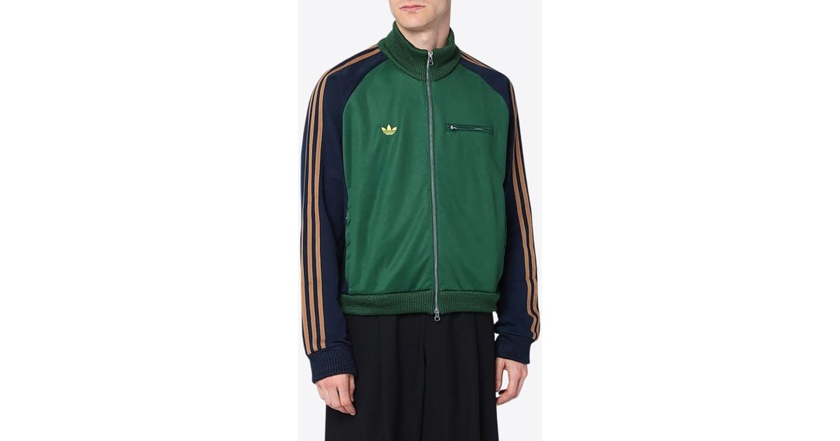 adidas Originals X Brain Dead Zip-Up Track Jacket in Green