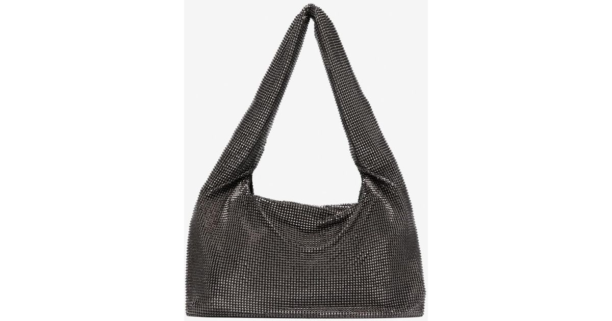 Kara Crystal Mesh Shoulder Bag in White Lyst