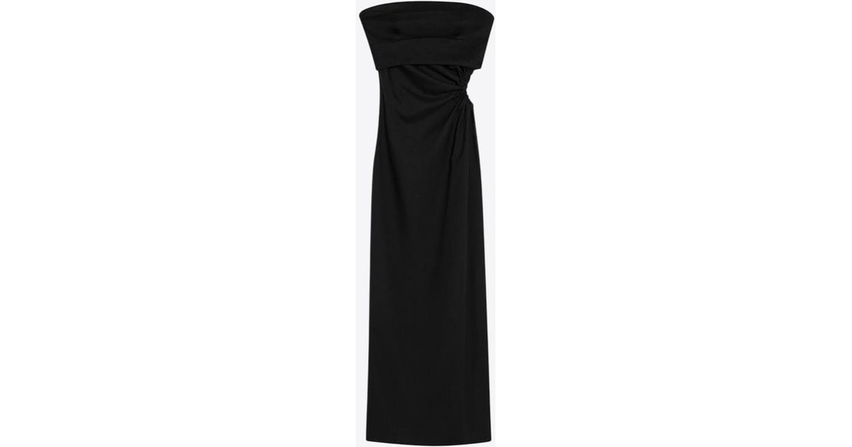 【関税&送料込】Max Mara Silva Bustier Dress In Mohair Wool Wool, mohair and silk bustier dress, black | 