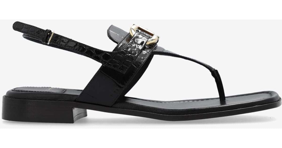 Ferragamo Lula Slingback Sandals in Black | Lyst