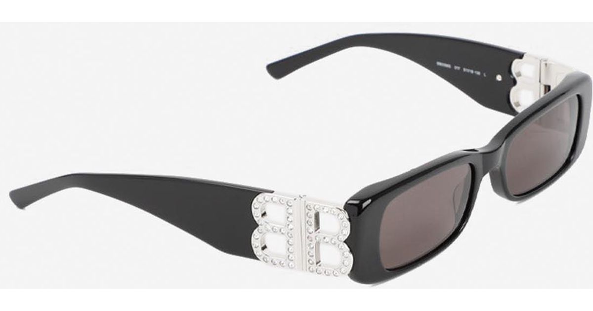 Balenciaga White Dynasty Rectangle Sunglasses