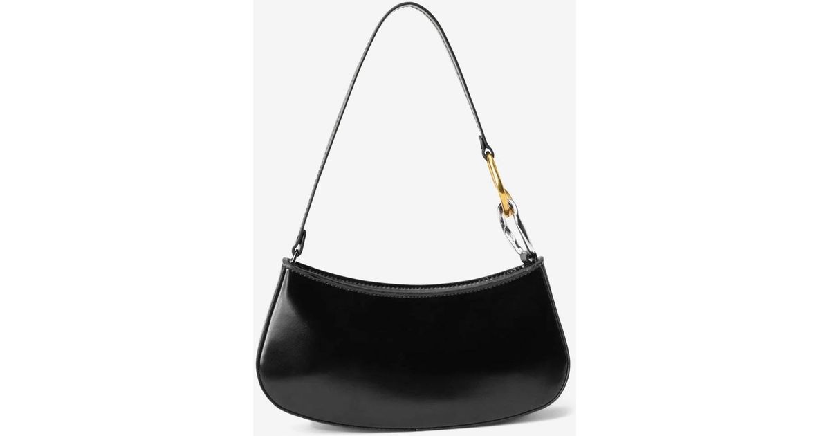 STAUD Ollie Shoulder Bag In Polished Calf Leather in White | Lyst