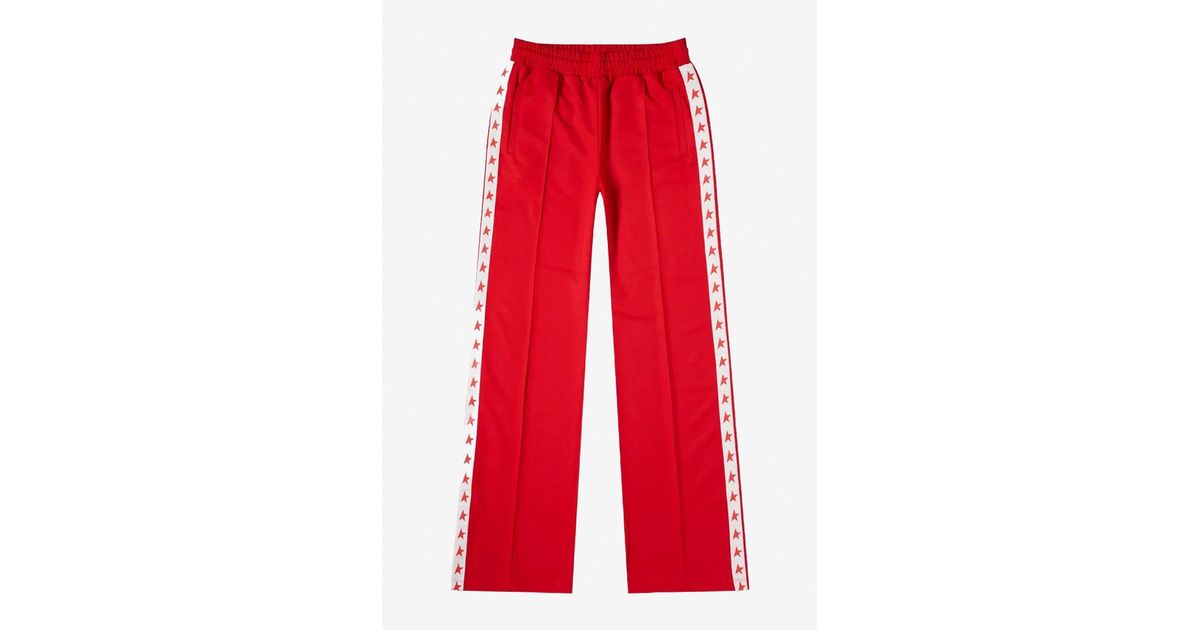 Golden Goose Dorotea Star Wide-leg Track Pants in Red | Lyst