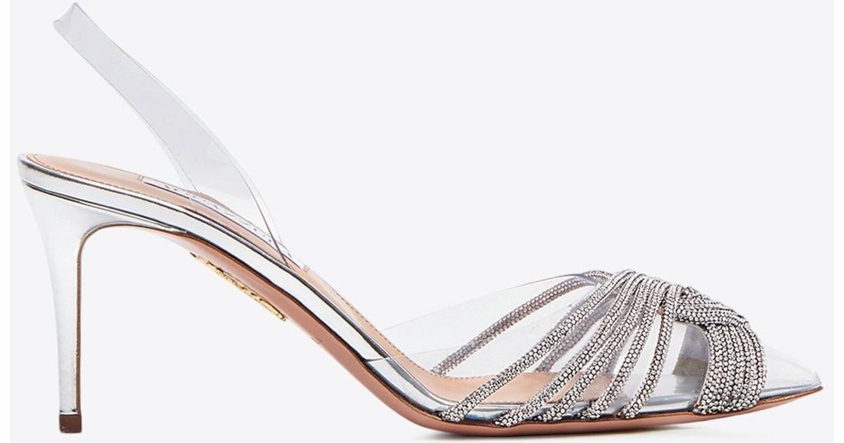 Pearle 75 Embellished Metallic Leather Slingback