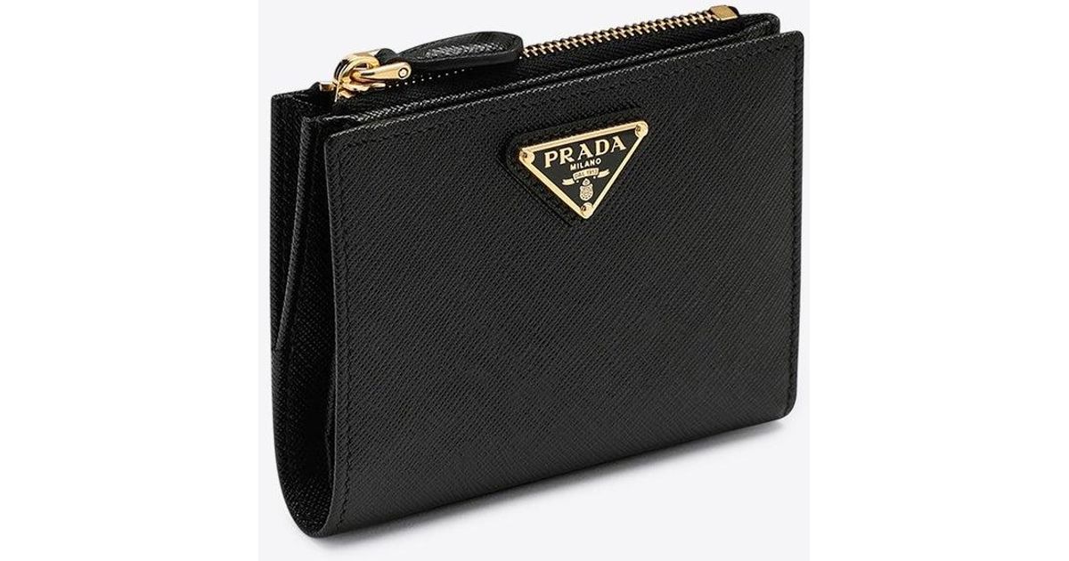 Triangle Logo Saffiano Leather Cardholder main image 1