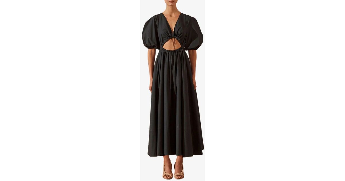Shona Joy Andrea Cut-out Midi Dress in Black | Lyst UK