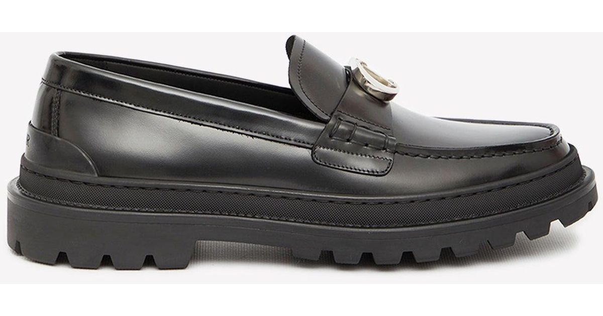 Dior Cd Explorer Leather Loafers in Black for Men | Lyst UK