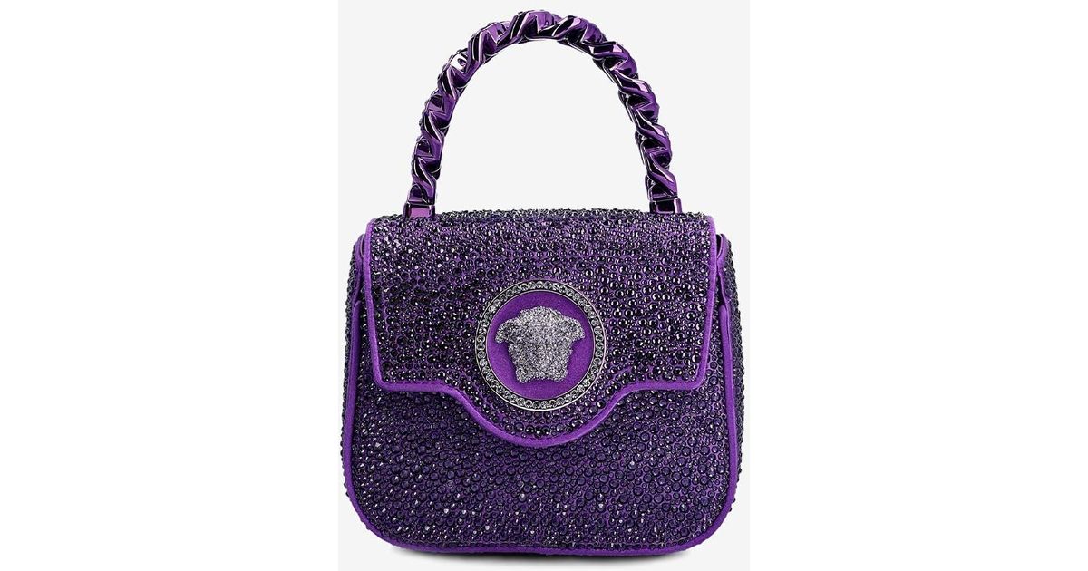 Versace La Medusa Crystal Silk Mini Top Handle Crossbody Bag