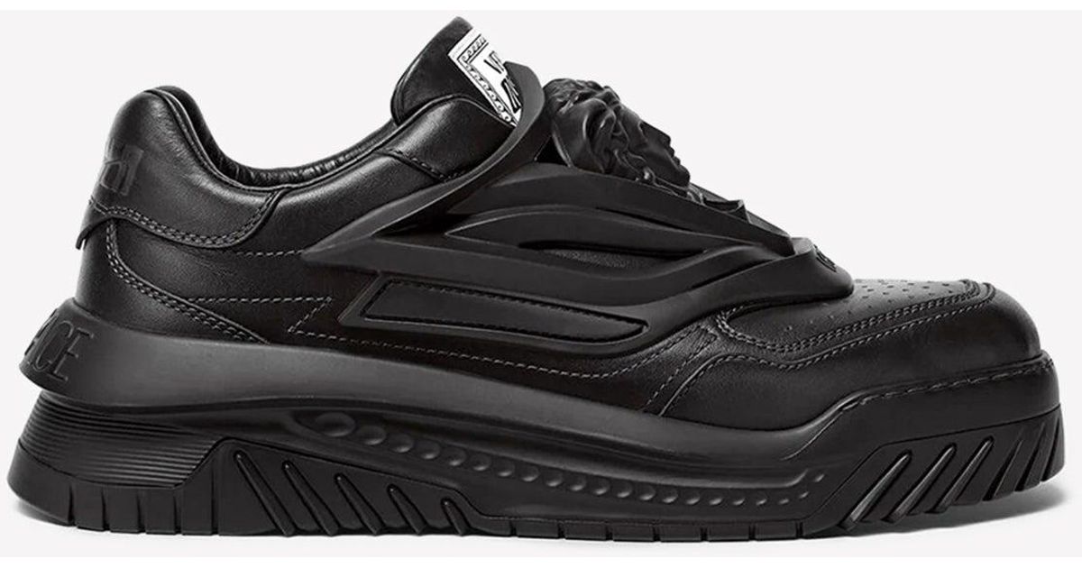 Versace Odissea Low-top Sneakers In Leather in Black for Men | Lyst UK