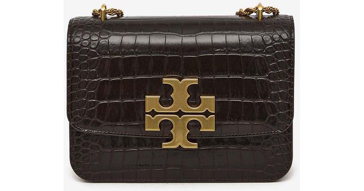 Tory Burch Eleanor Shoulder Bag In Croc Embossed Leather in White Lyst