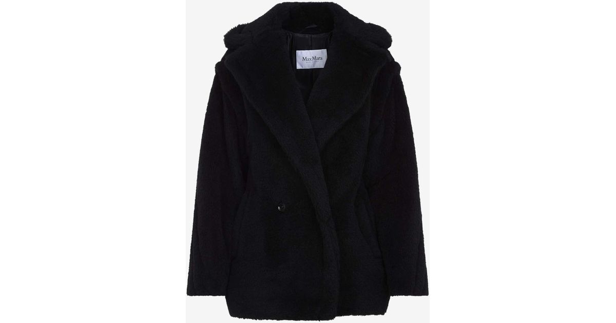 Max Mara Fuxia Teddy Short Coat in Black | Lyst