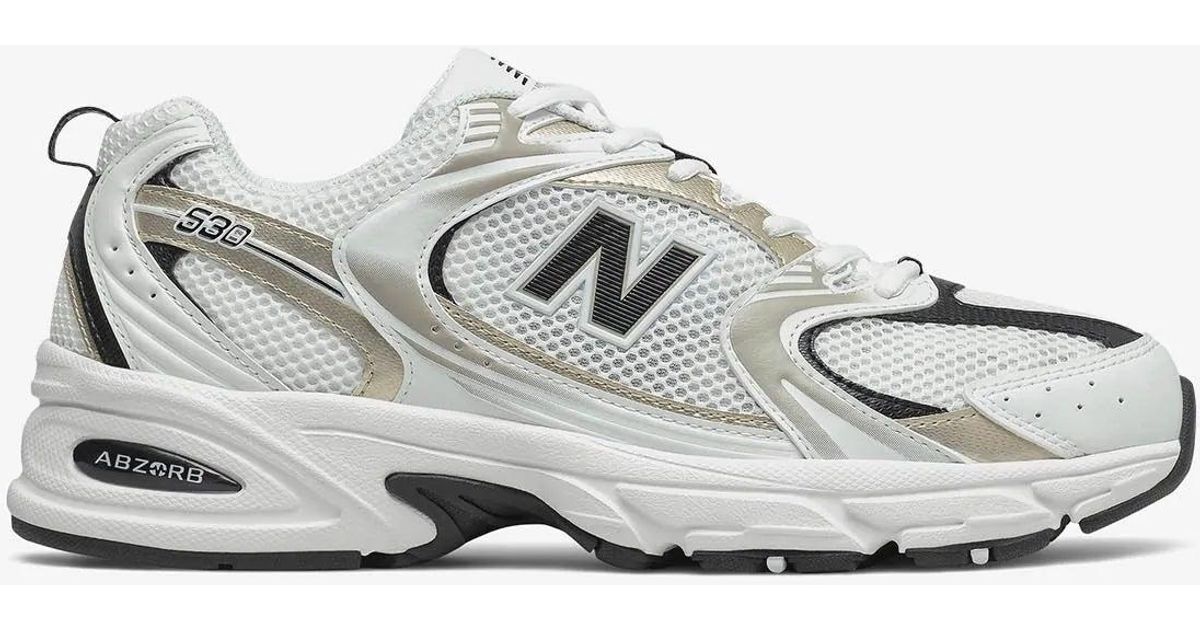 New Balance 530 Low-top Sneakers In White With Light Gold Metallic And  Black for Men | Lyst