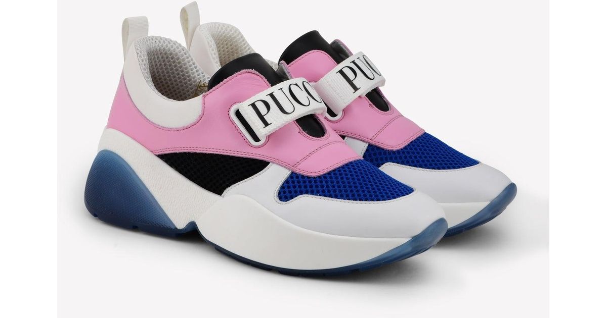 Emilio Pucci Positano Leather Neoprene Sneakers | Lyst