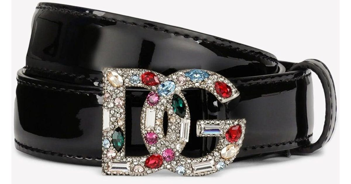 【Dolce & Gabbana】DGロゴ クリスタル装飾 レザー ベルト 17566030_37833605_600.jpg