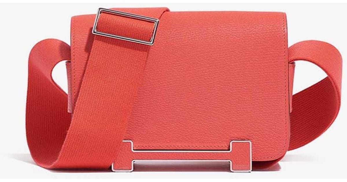 Hermès Geta Shoulder Bag In Rose Texas Chèvre Mysore in Red Lyst