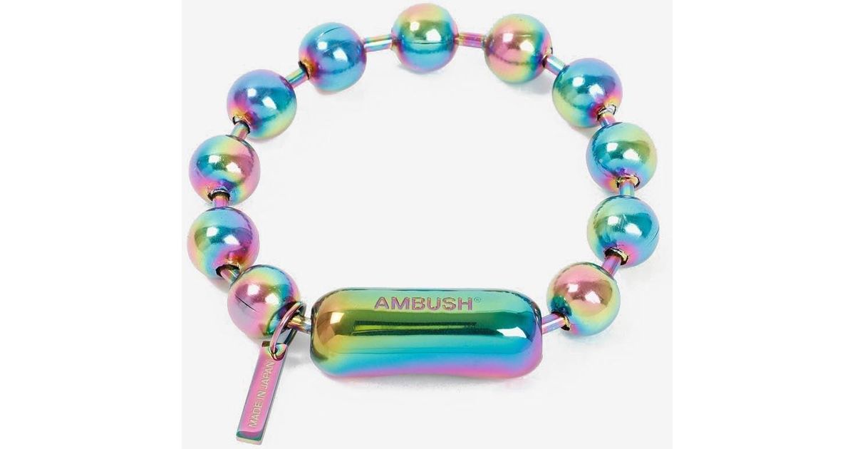 Ambush Beaded Holographic Bracelet in Blue for Men Lyst