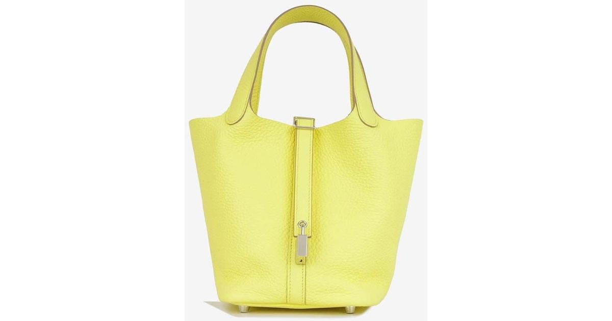 Hermès Picotin 18 In Limoncello Clemence Leather With Palladium ...