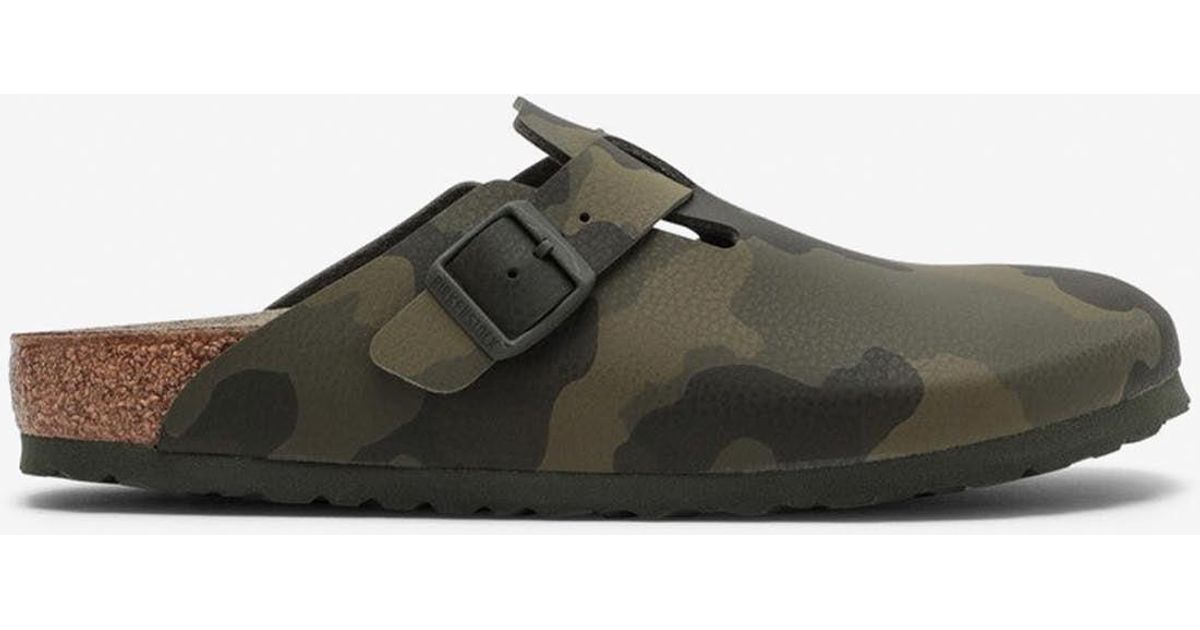 Birkenstock Camouflage Faux Leather Slippers in Green for Men Lyst