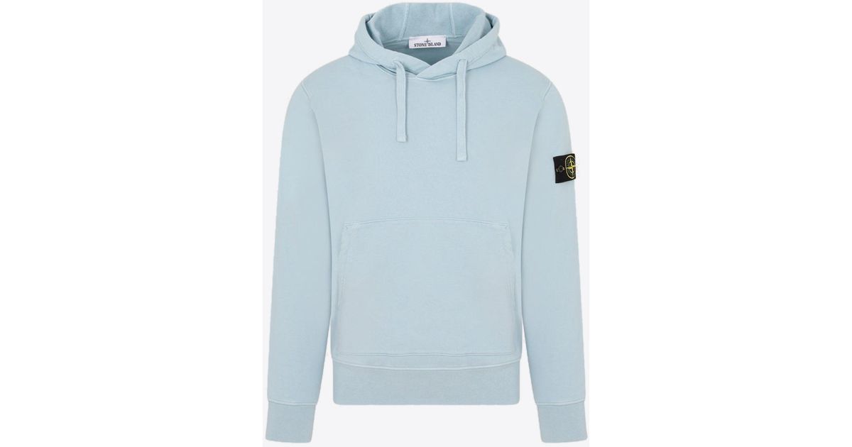 Stone Island Compass Patch Hooded Sweatshirt in Blue for Men | Lyst