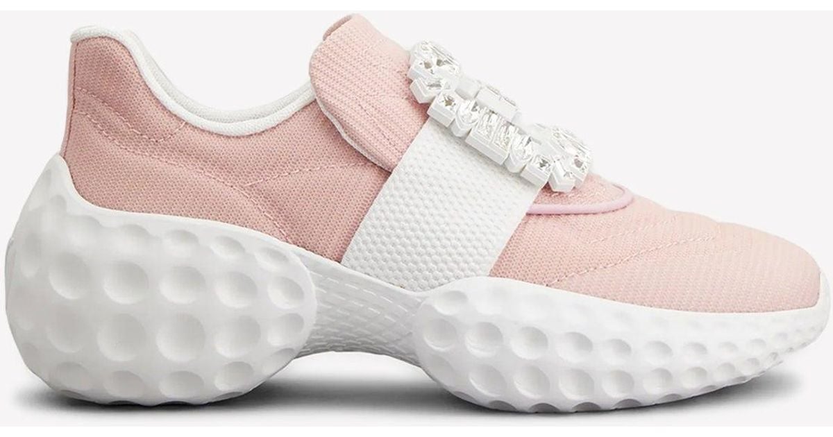 Roger Vivier Viv' Run Light Low-Top Sneakers With Strass