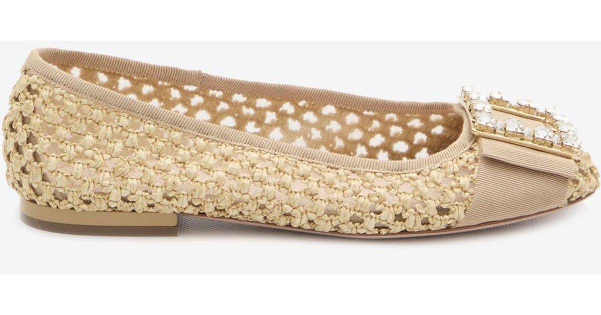 フラットシューズ ROGER VIVIER TRES VIVIER RAFFIA BALLET FLATS Roger Vivier | Tres Vivier raffia ballerinas | Savannahs