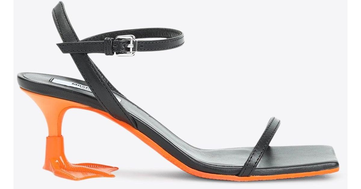 Moschino Duck 50 Nappa Leather Sandals in White | Lyst