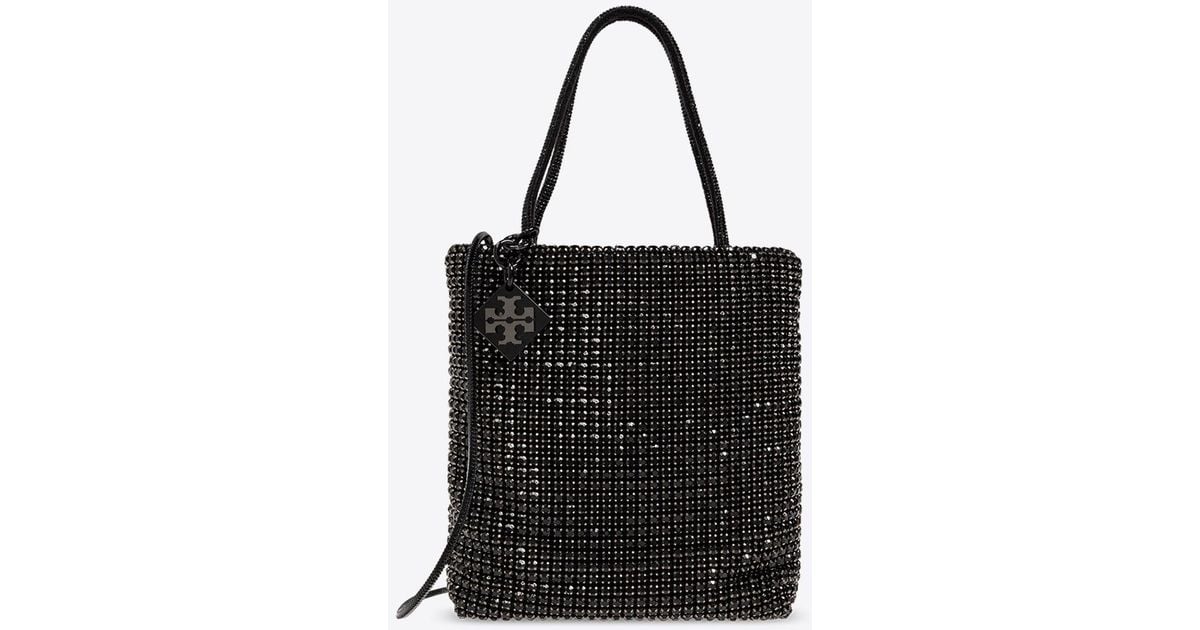 パーティーバッグ TORY BURCH MINI NIGHT OWL CRYSTAL TOTE BAG Night Owl Crystal-Embellished Mini Tote: Women's Designer