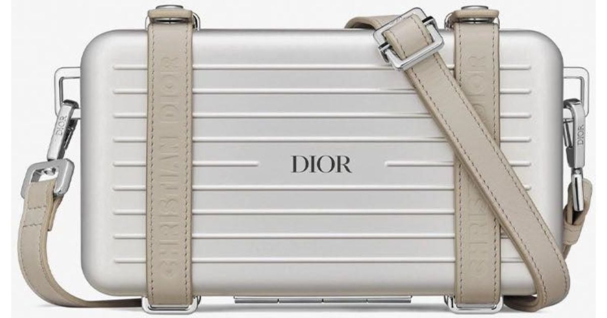 Dior X Rimowa Aluminum Pouch Bag in White | Lyst