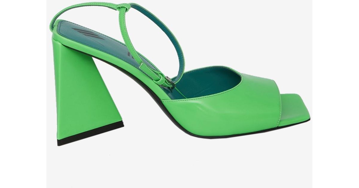 The Attico Piper 85 Sandals In Eco-patent Leather in Green | Lyst