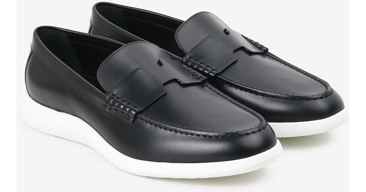 Hermès Don Loafers In Black Calf Leather in Gray for Men | Lyst