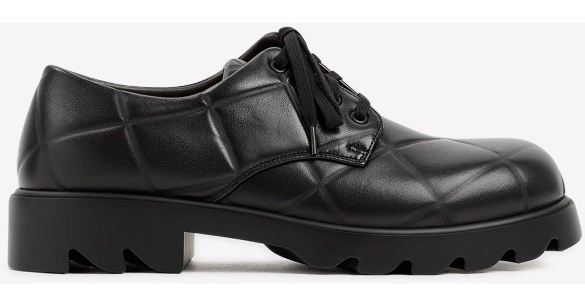 Bottega Veneta Lace-up Quilted Derby Shoes in Black for Men | Lyst UK
