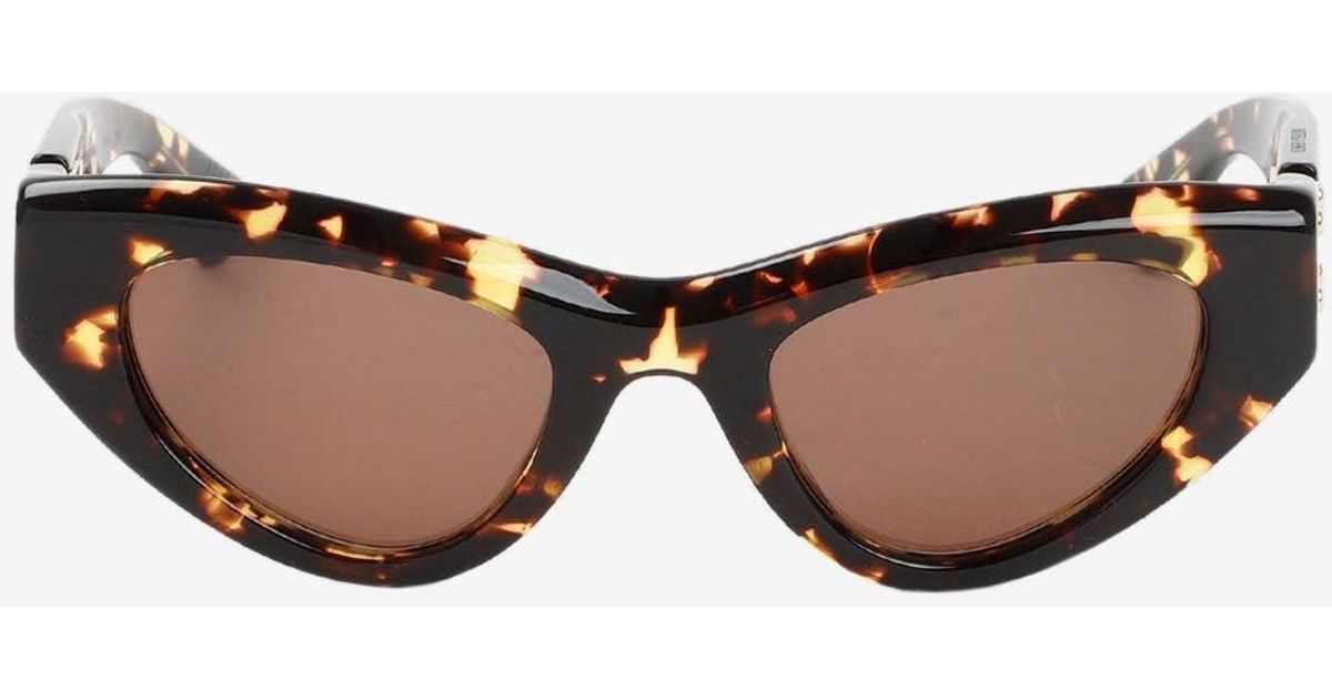 Bottega Cateye Frame Angle Tinted Sunglasses in Brown Lyst