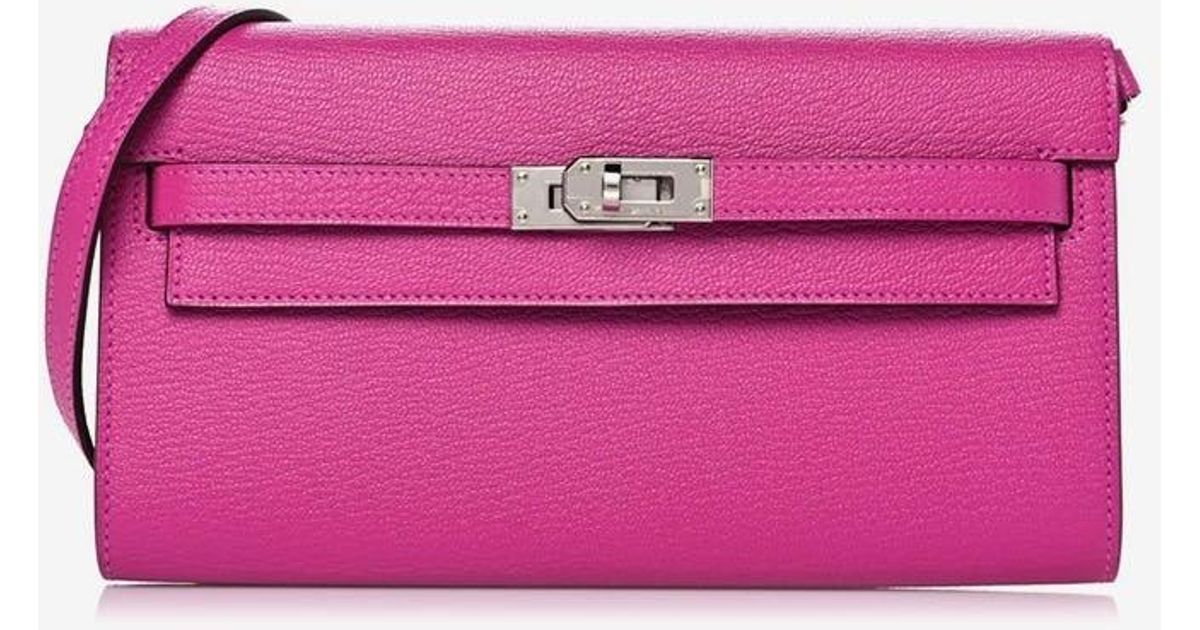 Hermès Kelly To Go Wallet In Magnolia Chèvre Mysore With Palladium