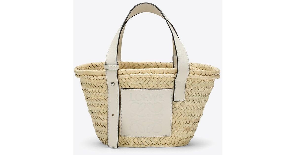 Loewe Small Leather-trimmed Basket Bag in Metallic | Lyst