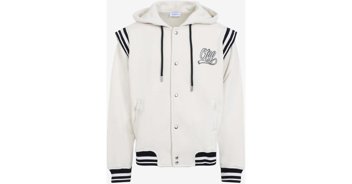 Off-White c/o Virgil Abloh Logo Varsity Hooded Jacket in