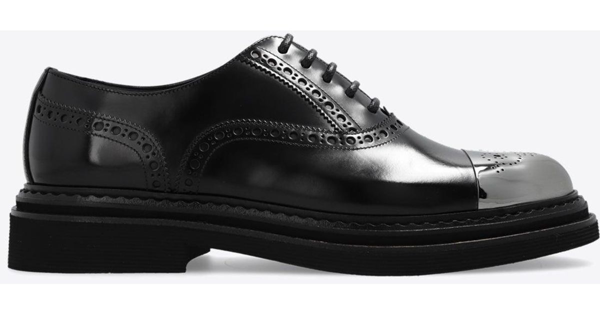 Dolce & Gabbana Contrasttoe Leather Brogue Shoes in Black for Men Lyst