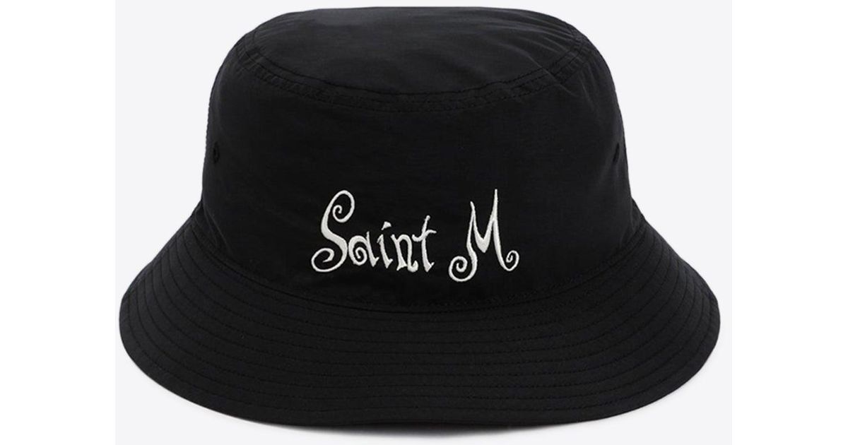SAINT Mxxxxxx Logo Embroidered Bucket Hat in Black for Men | Lyst