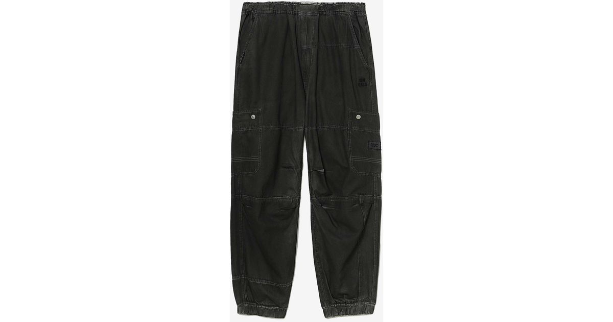 Izzue Elasticated Ankles Cargo Pants in Black for Men Lyst