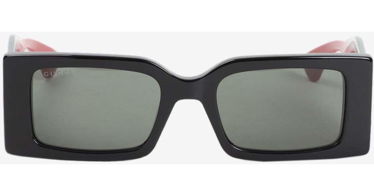 Gucci Monogram Rectangular Sunglasses in Gray | Lyst